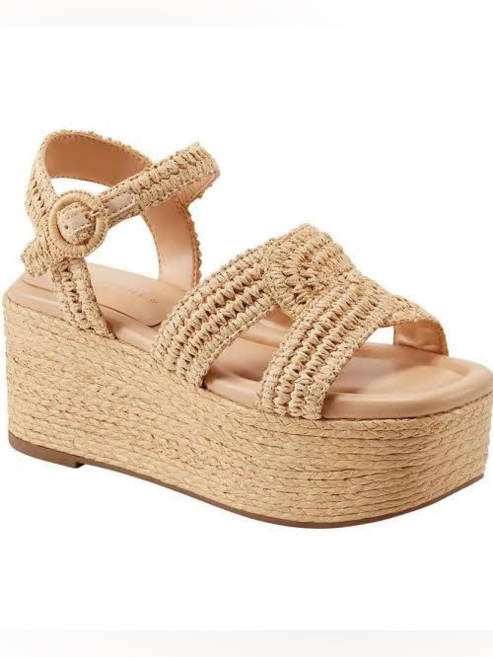 Marc Fisher Light Natural Payley Espadrille Wedge Sandals